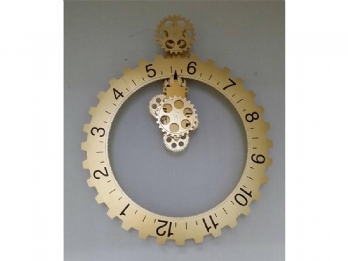 純手工打造-工業風齒輪造型時鐘(金色)